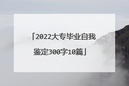 2022大专毕业自我鉴定300字10篇
