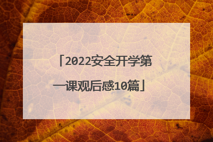 2022安全开学第一课观后感10篇
