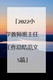 2022小学教师班主任工作总结范文5篇