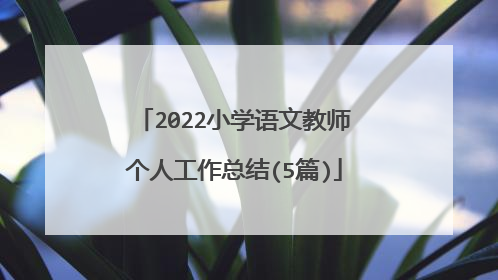 2022小学语文教师个人工作总结(5篇)