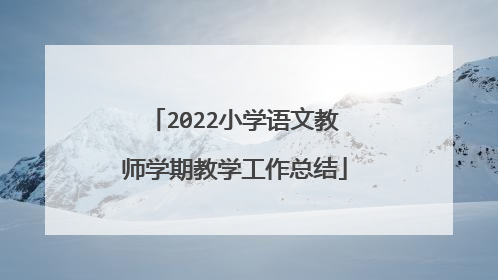 2022小学语文教师学期教学工作总结