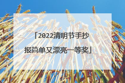 2022清明节手抄报简单又漂亮一等奖