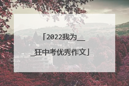 2022我为___狂中考优秀作文