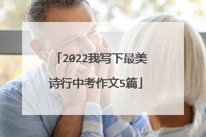 2022我写下最美诗行中考作文5篇