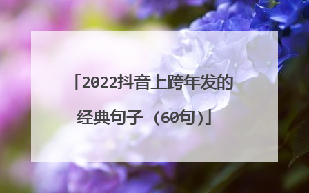 2022抖音上跨年发的经典句子 (60句)