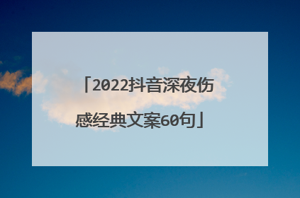 2022抖音深夜伤感经典文案60句