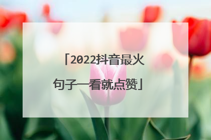 2022抖音最火句子一看就点赞