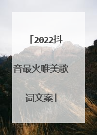 2022抖音最火唯美歌词文案