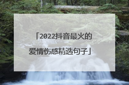 2022抖音最火的爱情伤感精选句子