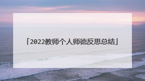 2022教师个人师德反思总结