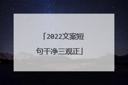2022文案短句干净三观正