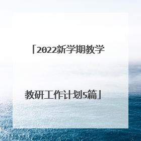 2022新学期教学教研工作计划5篇