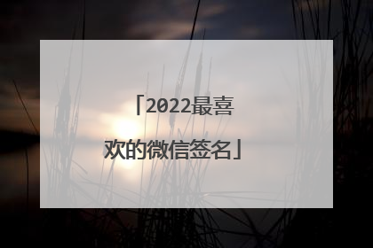 2022最喜欢的微信签名