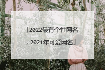 2022最有个性网名，2021年可爱网名