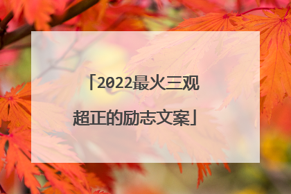 2022最火三观超正的励志文案