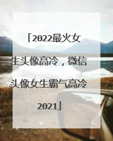 2022最火女生头像高冷,微信头像女生霸气高冷2021