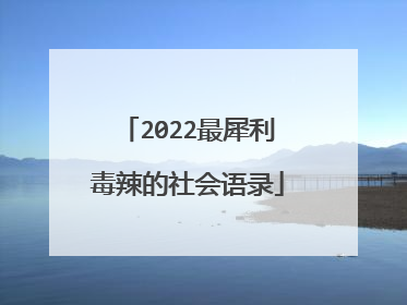 2022最犀利毒辣的社会语录