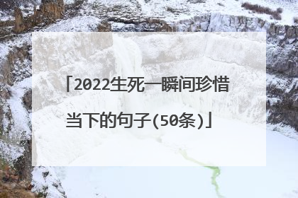 2022生死一瞬间珍惜当下的句子(50条)