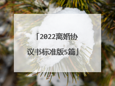 2022离婚协议书标准版5篇