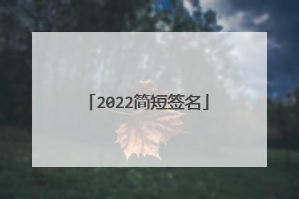 2022简短签名
