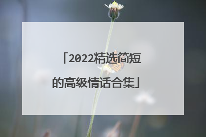 2022精选简短的高级情话合集