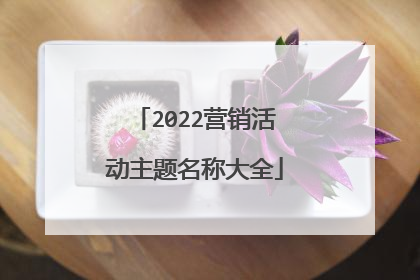 2022营销活动主题名称大全