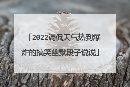2022调侃天气热到爆炸的搞笑幽默段子说说