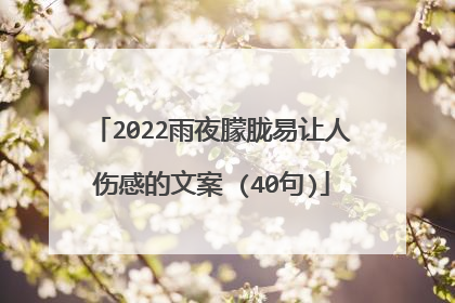 2022雨夜朦胧易让人伤感的文案 (40句)