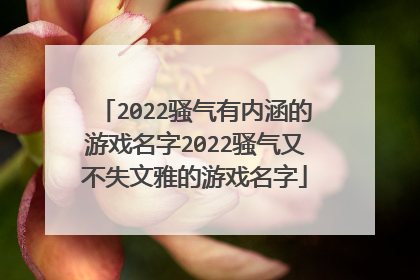 2022骚气有内涵的游戏名字2022骚气又不失文雅的游戏名字