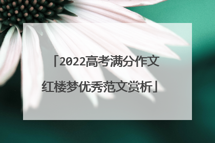 2022高考满分作文红楼梦优秀范文赏析