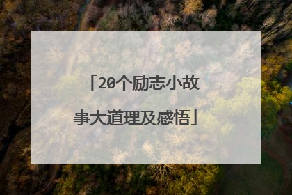 20个励志小故事大道理及感悟