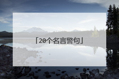 20个名言警句