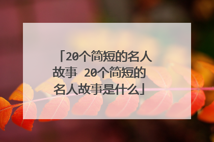 20个简短的名人故事 20个简短的名人故事是什么