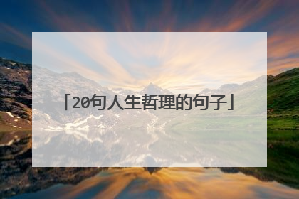 20句人生哲理的句子