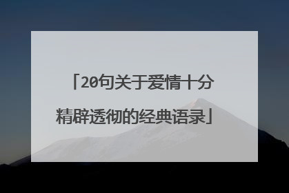 20句关于爱情十分精辟透彻的经典语录