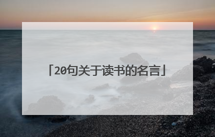 20句关于读书的名言