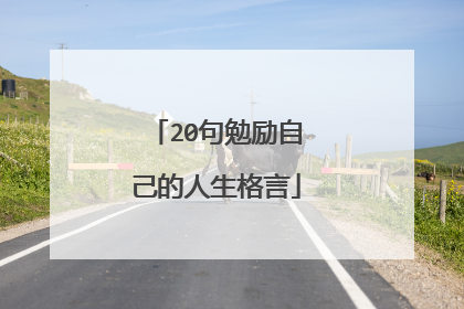 20句勉励自己的人生格言