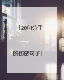 20句分手的伤感句子
