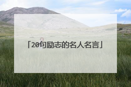 20句励志的名人名言