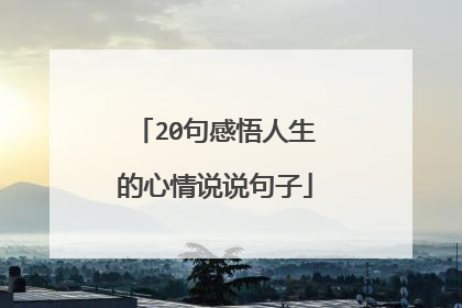 20句感悟人生的心情说说句子