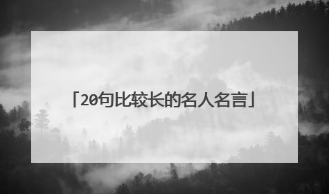 20句比较长的名人名言