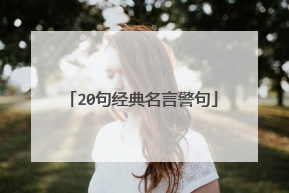 20句经典名言警句