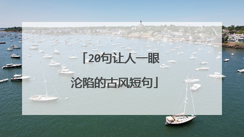 20句让人一眼沦陷的古风短句