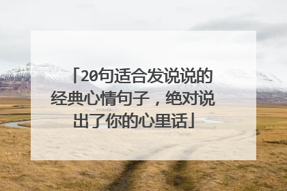 20句适合发说说的经典心情句子，绝对说出了你的心里话