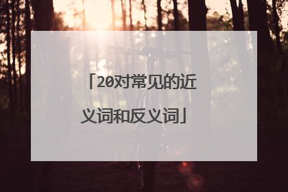 20对常见的近义词和反义词