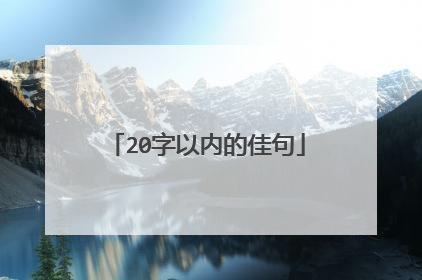 20字以内的佳句