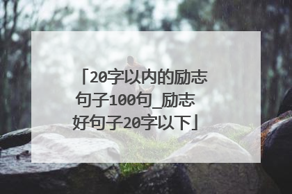 20字以内的励志句子100句_励志好句子20字以下
