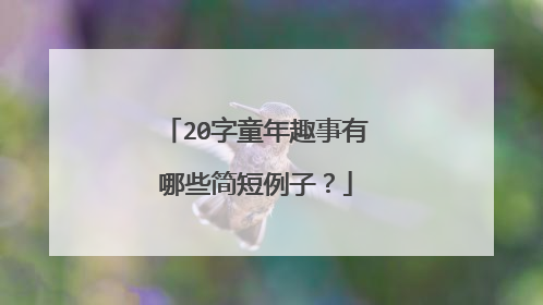 20字童年趣事有哪些简短例子?
