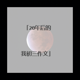 20年后的我初三作文
