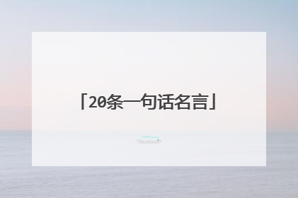20条一句话名言